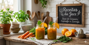 Suco de Cenoura, Espinafre e Laranja 🥕🍃🍊