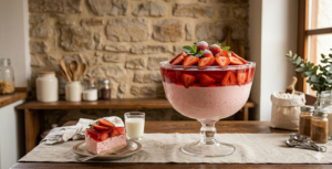 Mousse de Gelatina de Morango em minutos!